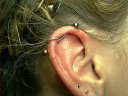 Industrial piercing in cartilage