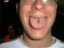 8 gauge barbell in tongue 