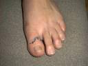 snake on toe